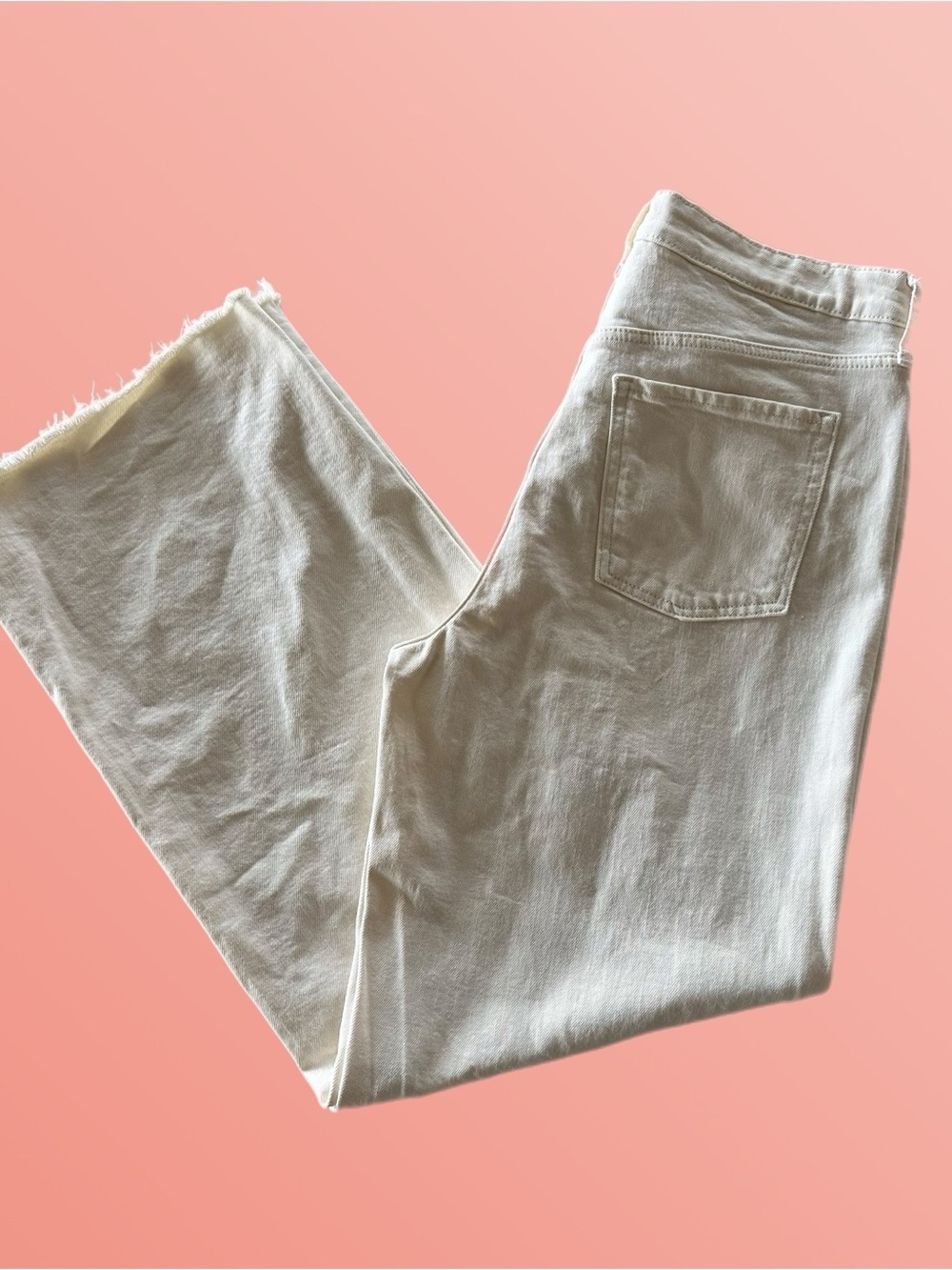 OLD NAVY High-Rise Wide-Leg Jeans in Off-White - Picture 3 of 5